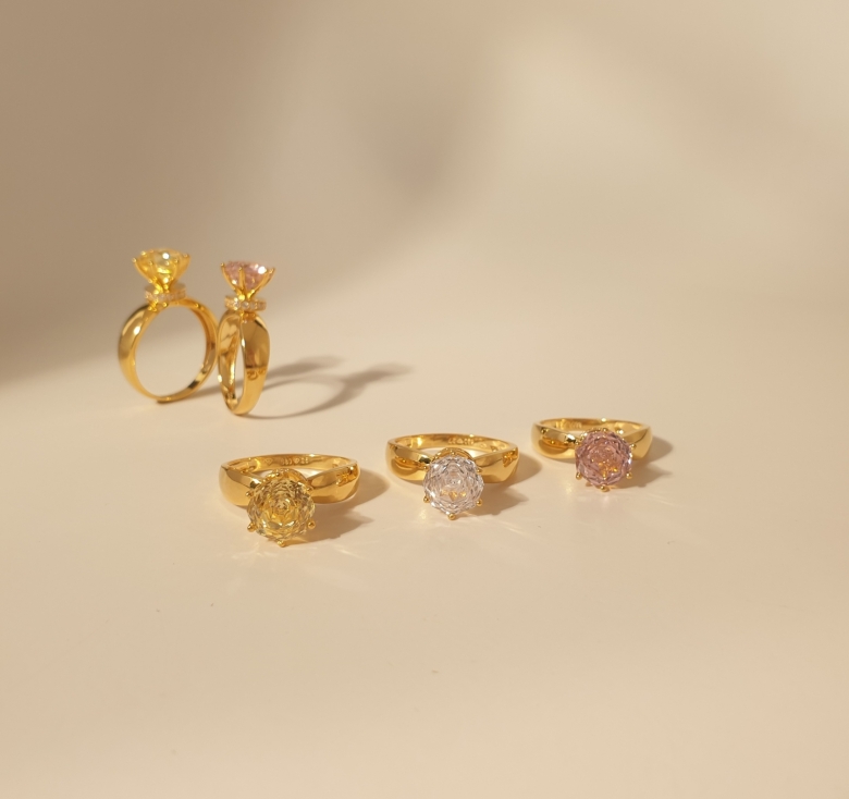 Nhẫn Hột Hoa Hồng 16k