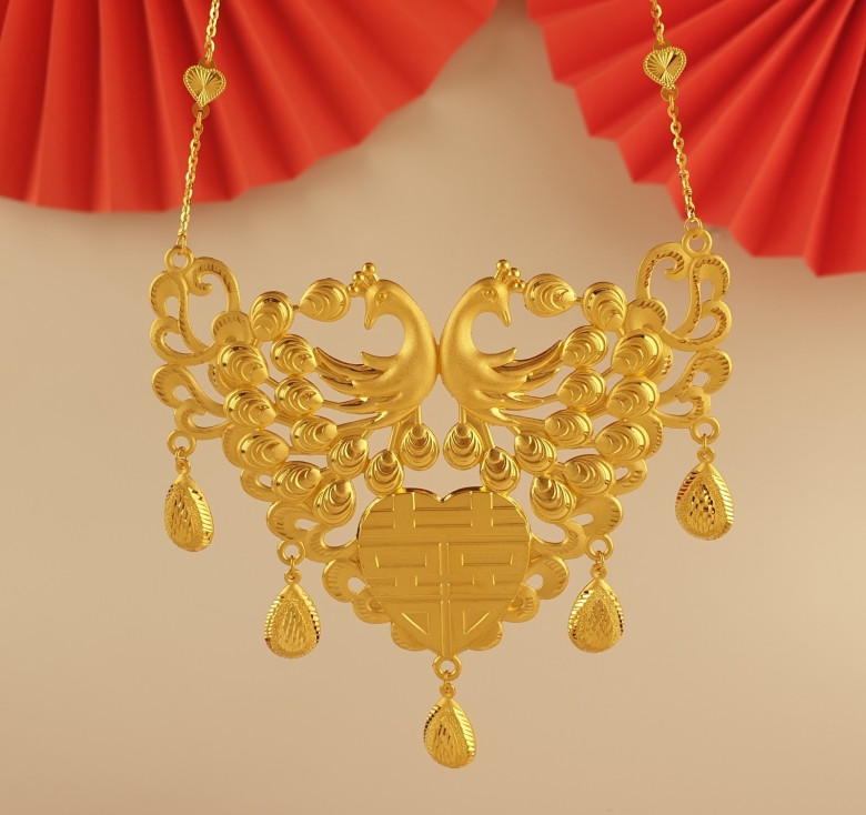 Dây Chuyền Cưới 2 Con Công 23k