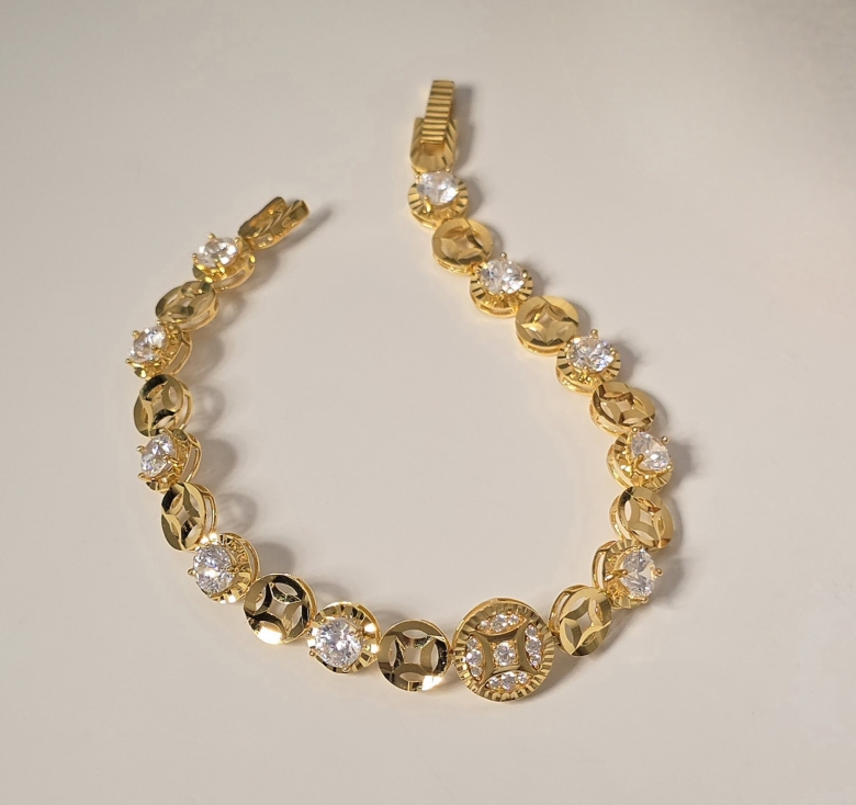 Lắc Kim Tiền Hột Chủ KT MM 16K