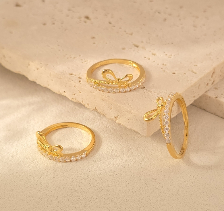 Nhẫn Nơ Trơn 1 Hàng Tấm 16K