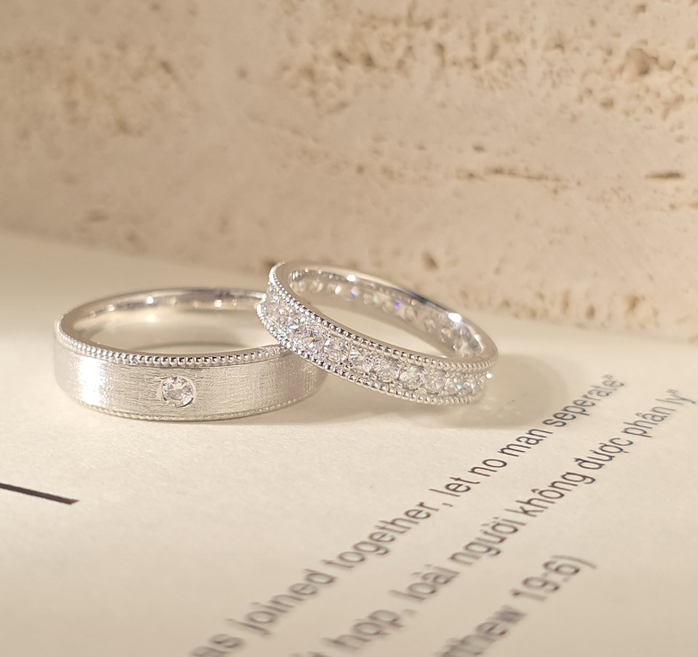 Nhẫn Bản Cát Nhám + Nhẫn 1Hg Tấm Italy