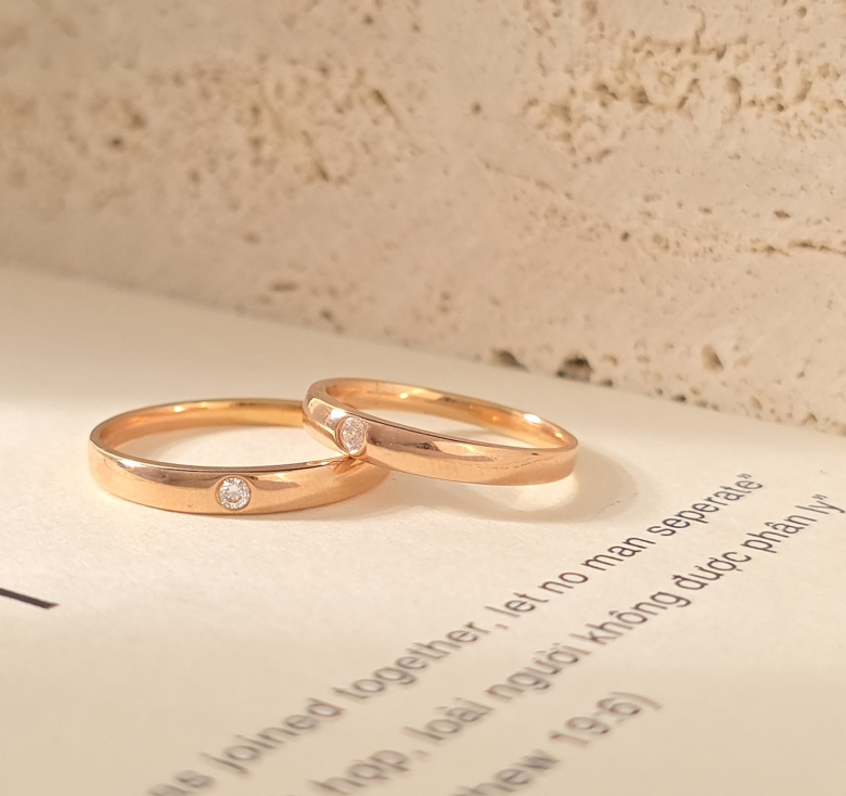 Nhẫn Trơn Hồng 1h Italy