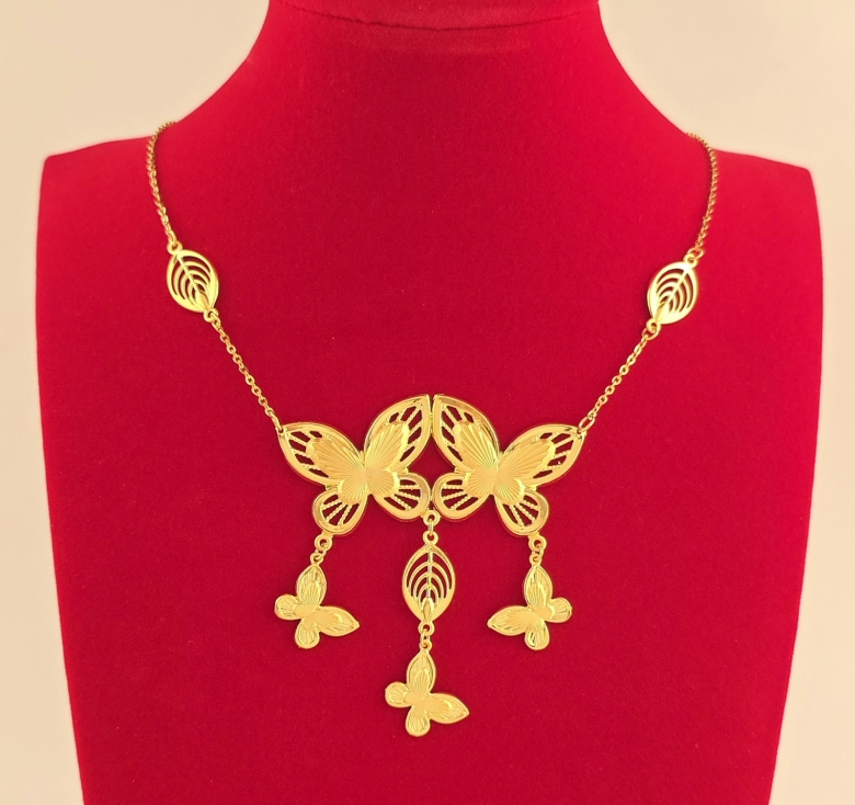 Dây Mặt Bướm Đôi 3 Tua 23K