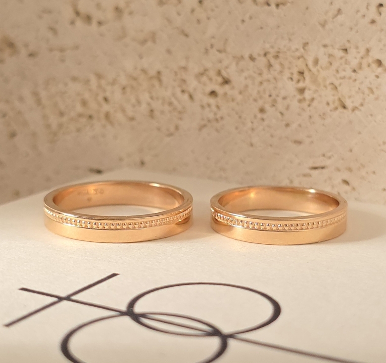 Nhẫn Bản Trơn 1hg Bi Hồng Italy 