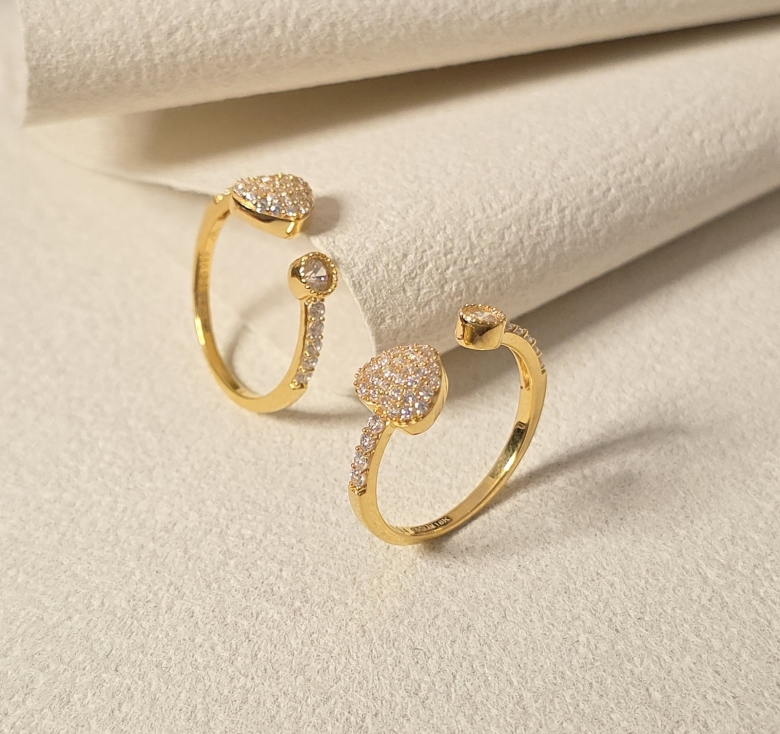 Nhẫn Tim Kết Tấm 1H Chấu Bao 16K