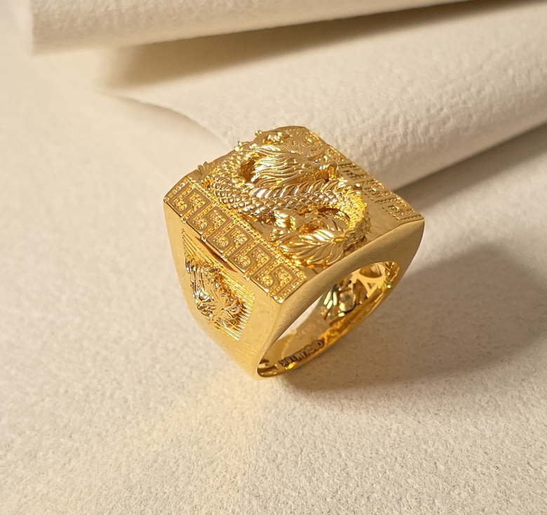 Nhẫn Bản Rồng Lượn 16K
