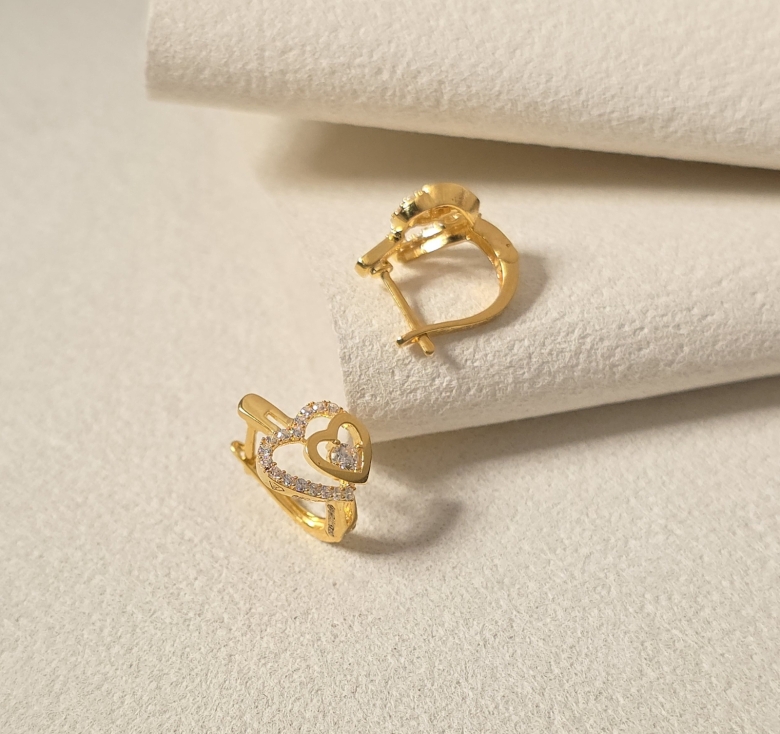 BGG Tim Đôi Kết Tấm Trơn 1 Hột 16K