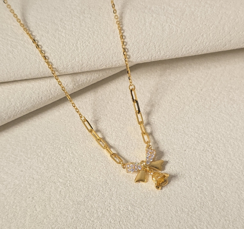 Dây Liền Mặt Nơ Kết Tấm Trơn Tua Chuông 16K