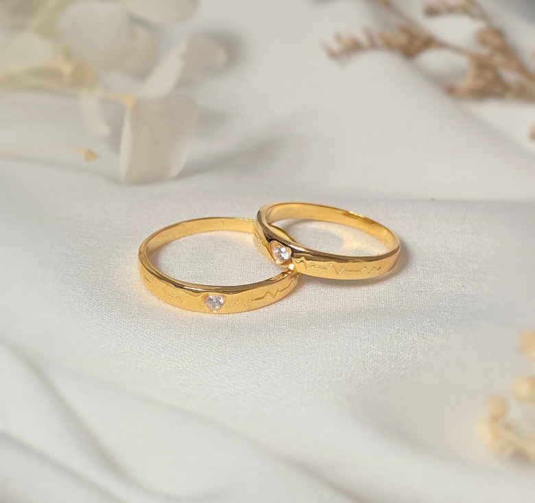 Nhẫn 1 Hột Nhịp Tim 16K