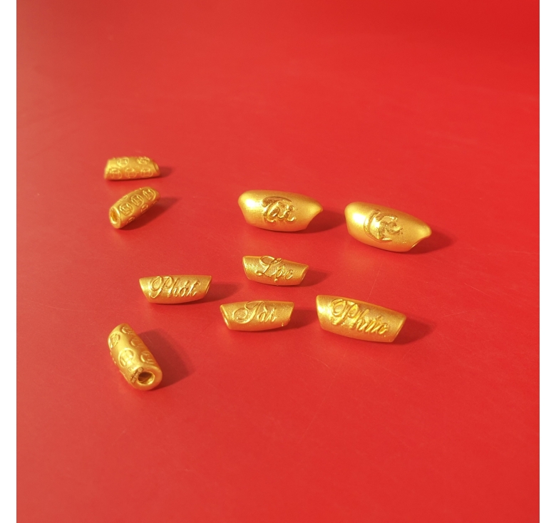 Charm Hạt Gạo Phát - Tài - Lộc 24k