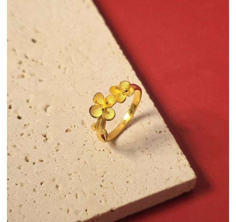 Nhẫn 2 Hoa Mai 23K