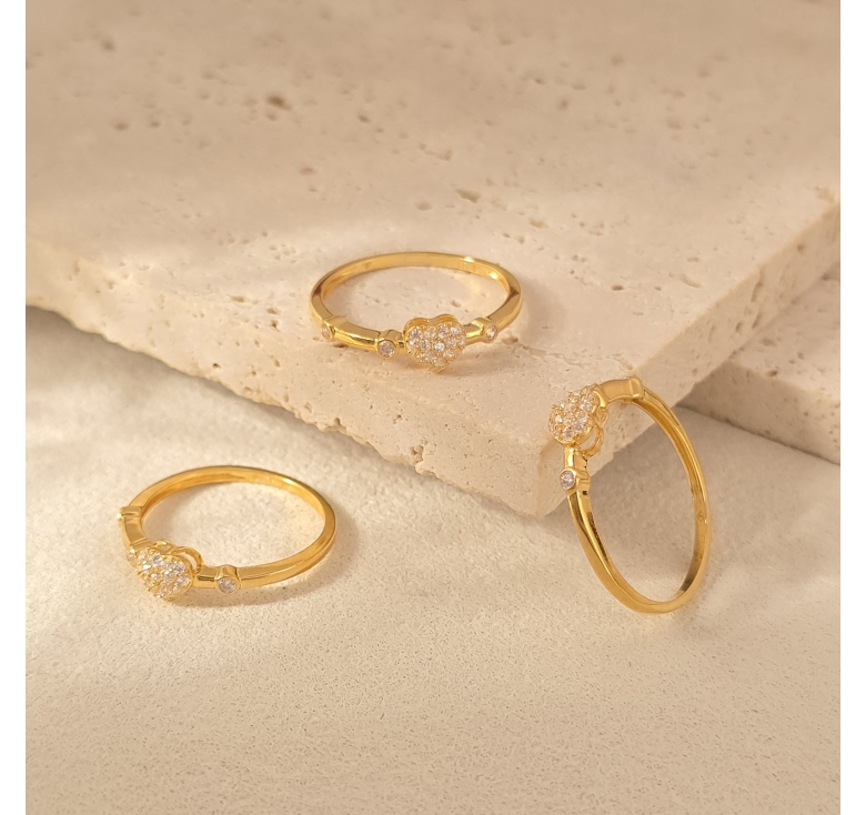 Nhẫn Tim Tấm 3h Chấu Bao 16K