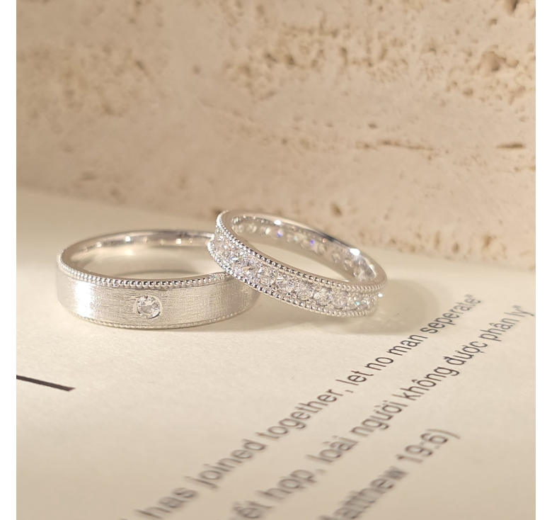 Nhẫn Bản Cát Nhám + Nhẫn 1Hg Tấm Italy