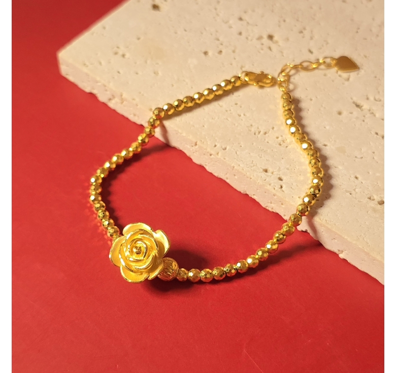 Lắc Bi MM Hoa Hồng 24K