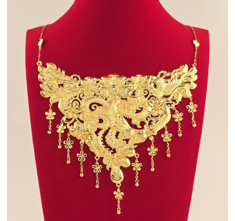 Dây Mặt Long Phụng Tua Hoa 23K