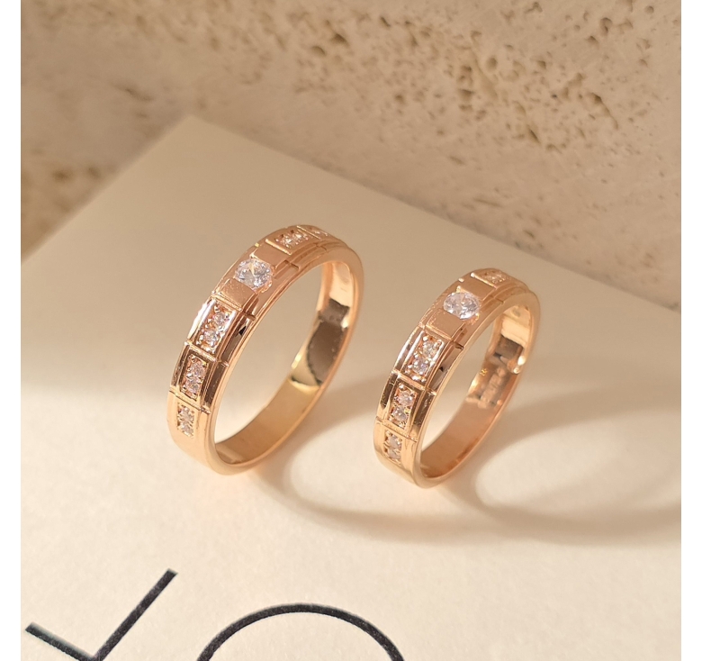 Nhẫn 1h Khúc Cn Tấm Đôi Hồng Italy 