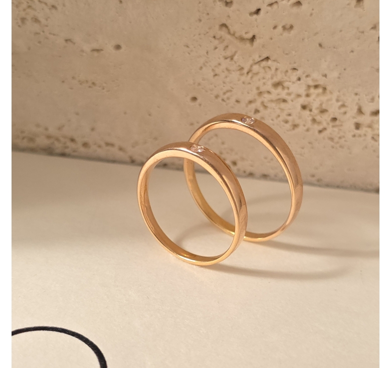 Nhẫn Trơn Hồng 1h Italy