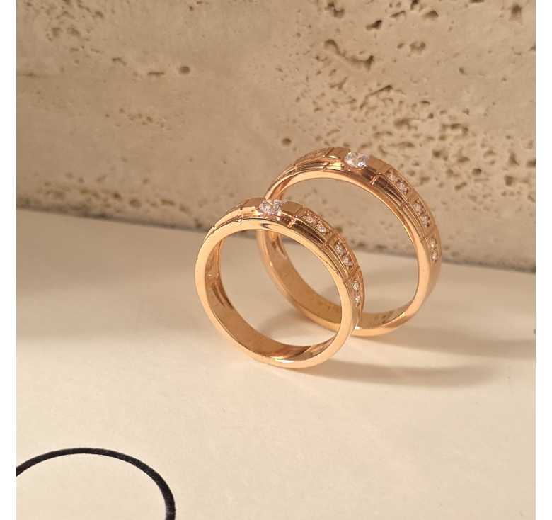 Nhẫn 1h Khúc Cn Tấm Đôi Hồng Italy 