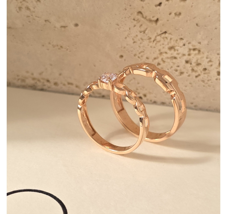 Nhẫn Xích Hồng Trơn + Nhẫn 1h Xích Hồng Italy 