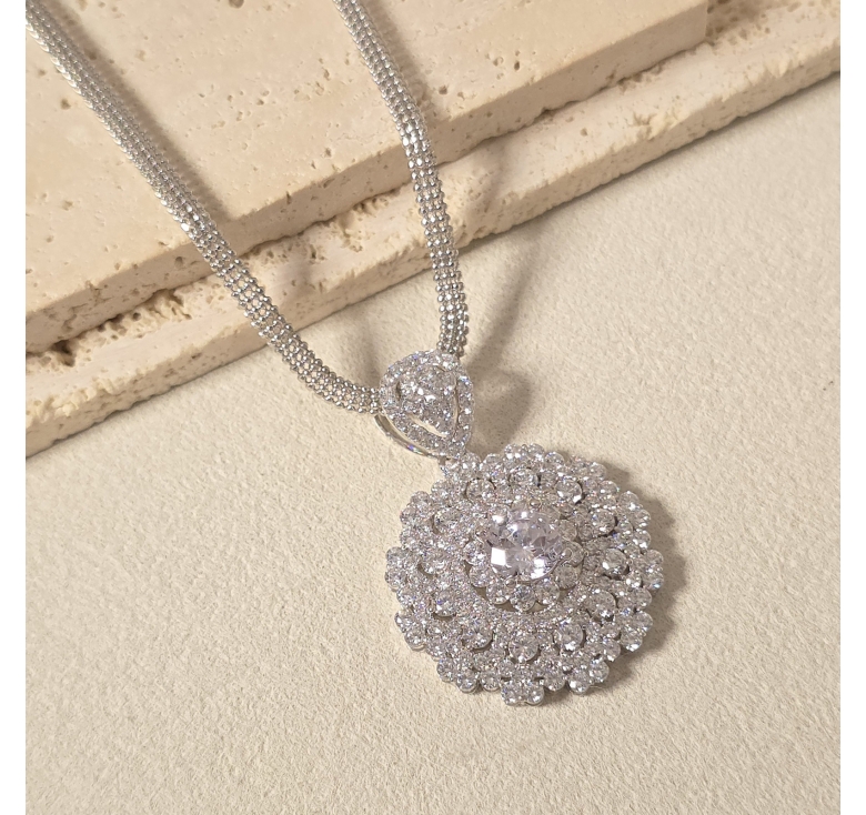 Mặt Chủ Hoa Tròn Kết Đá Trắng Italy