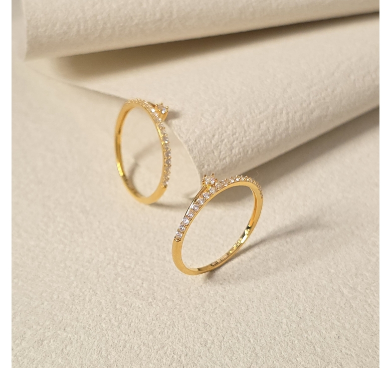 Nhẫn 1Hg Tấm 1 Hột Nhí 16K