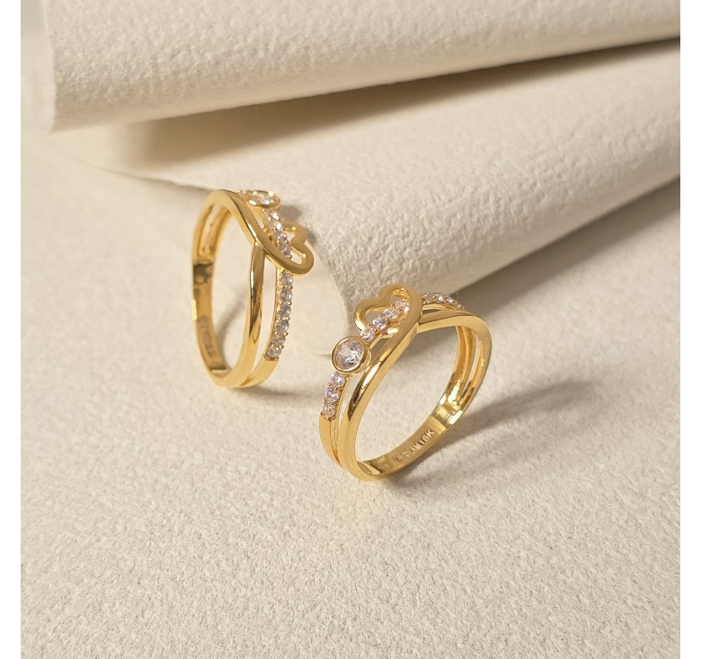 Nhẫn Tim Trơn Lượn 1Hg Đá 16K