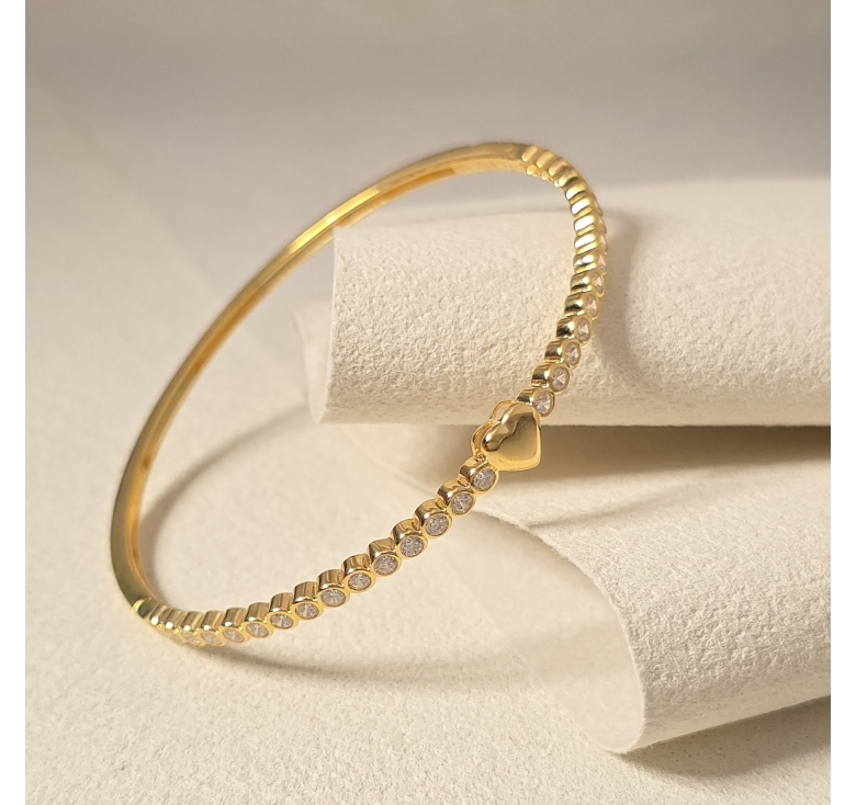 Vòng Tim Trơn Đai 1Hg Hột Cbao 16K